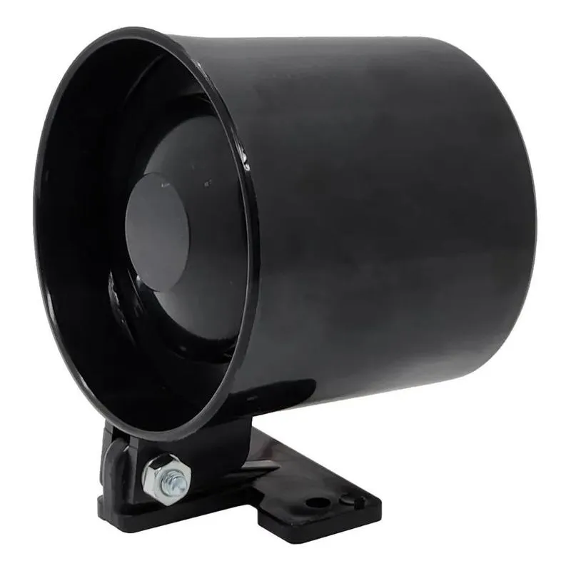 2x Mini Sirene 12v Preta Forte 120db 1 Tom Para Alarme Incên