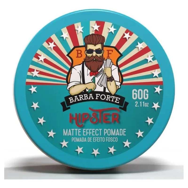 3x Pomada Efeito Seco Matte Effect Pomade Hipster - Barba Fo