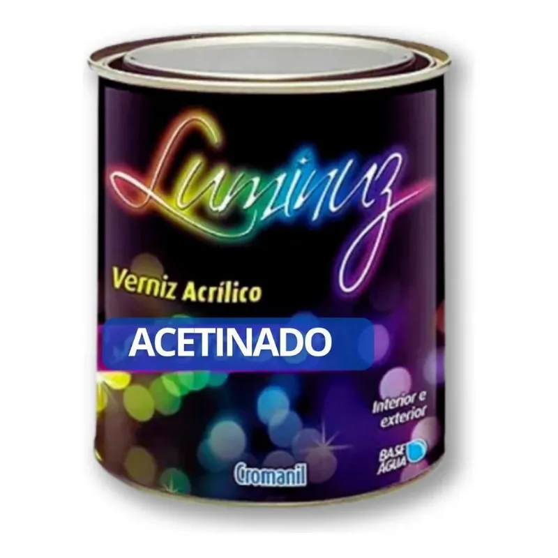 2x Verniz Acetinado Acrilico Base Água Cromanil 900ml