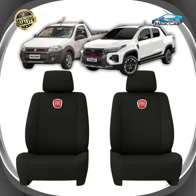 Capa Para Banco Tecido Fiat Strada Cabine Sim Preto