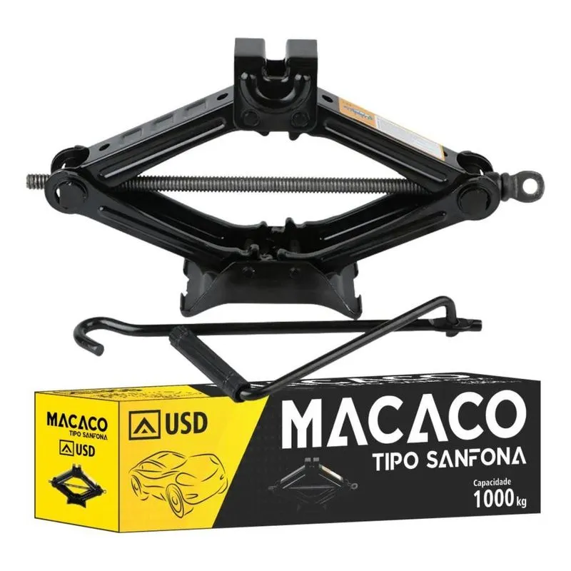 Macaco Sanfona Mecânico Para Carros 1000kg Universal 1 Tonelad