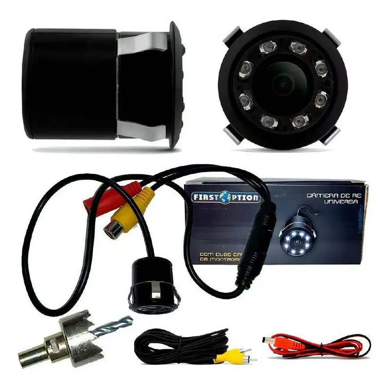 5x Câmera De Ré Automotiva First Option Redonda Com Visão No