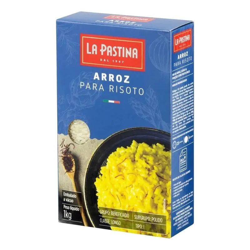 5x Arroz Para Risoto Italiano Premium La Pastina 1kg