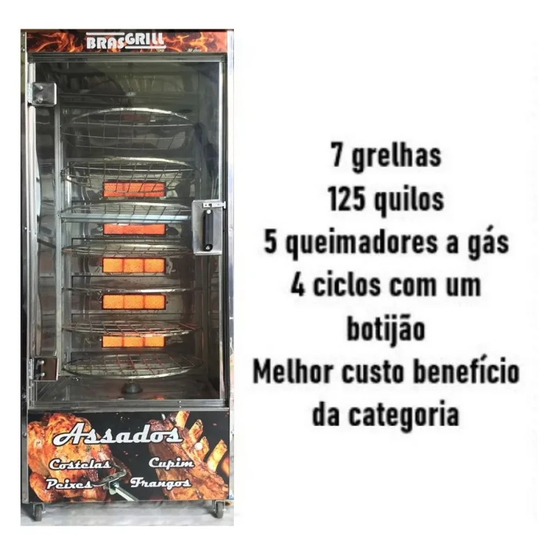 Máquina de Assar Frangos e carnes 125kg