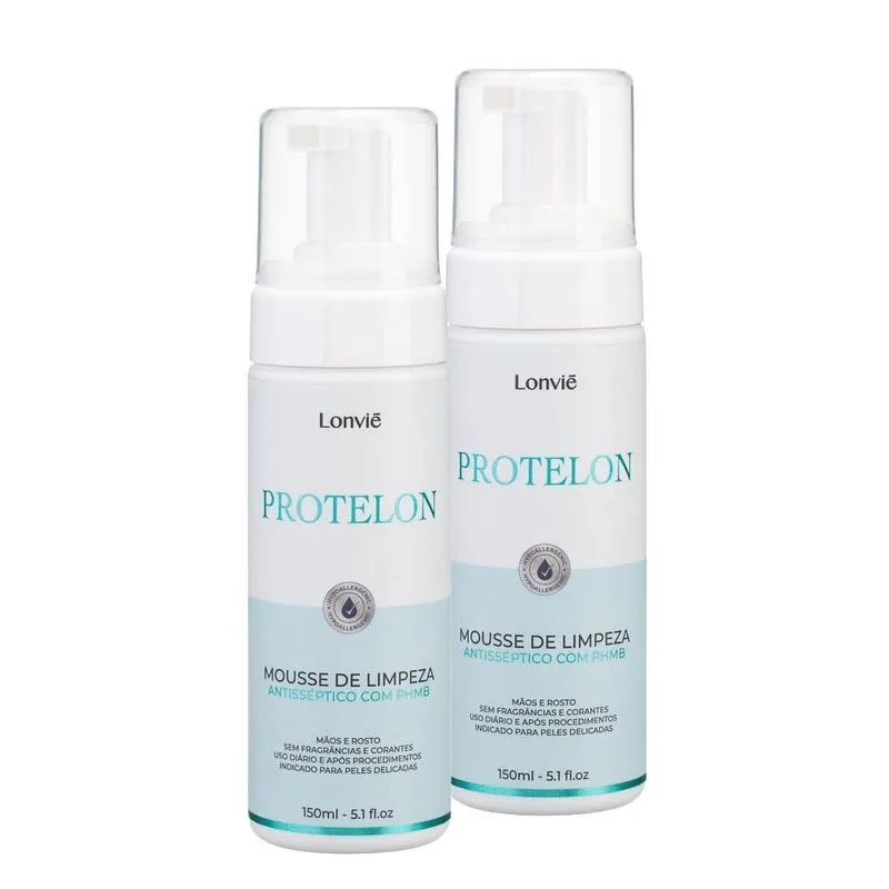 Kit 2 Mousse De Limpeza Protelon Lonvié Phmb - 150 Ml