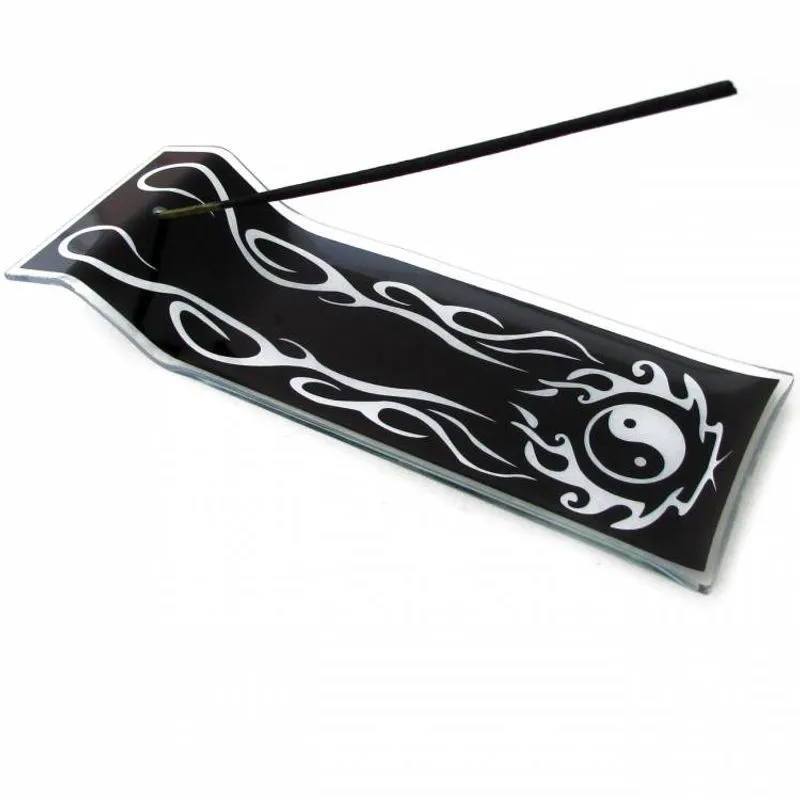 Incensário Yin Yang Proteção Tribal em Vidro Decorado