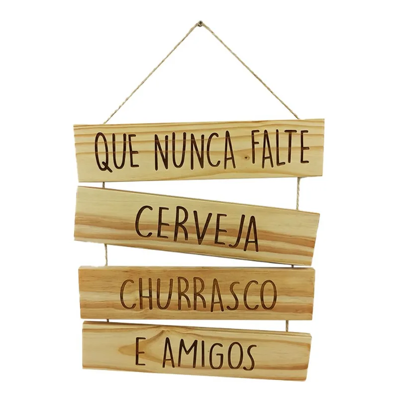 Placa Quadro - Que Nunca Falte - Cerveja Churrasco E Amigos