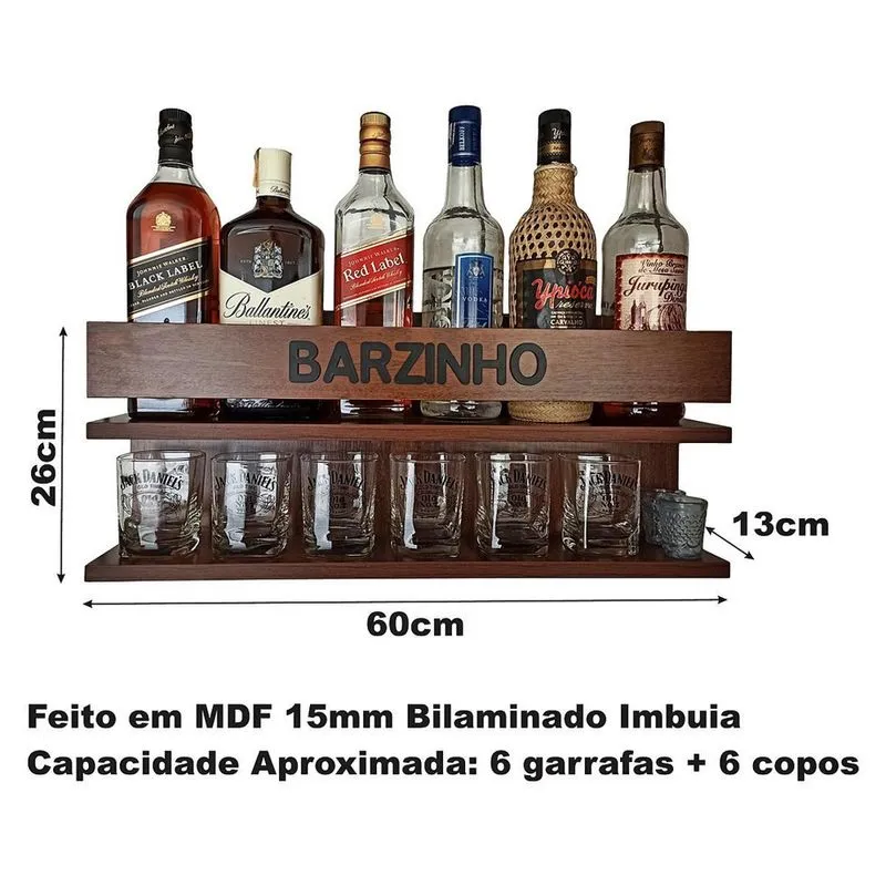 Barzinho De Parede - Personalizado - 60X26 Nova Imbuia