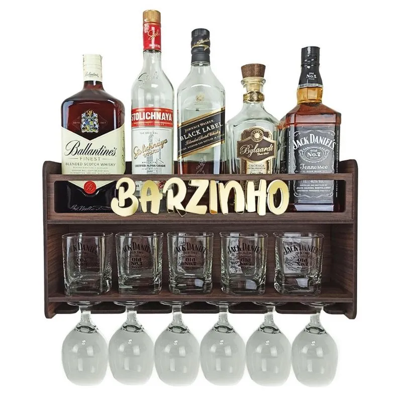 Barzinho De Parede Alta Qualidade Com Porta Taça Porta Copos