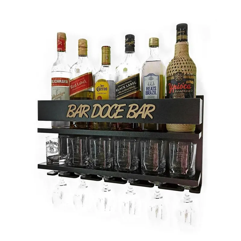 Barzinho De Parede - Bar Doce Bar - 54x28 - Preto