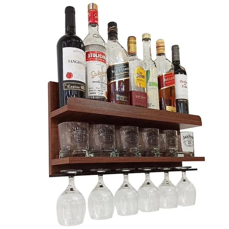 Barzinho De Parede - 54x26 Com Porta Taças - Imbuia
