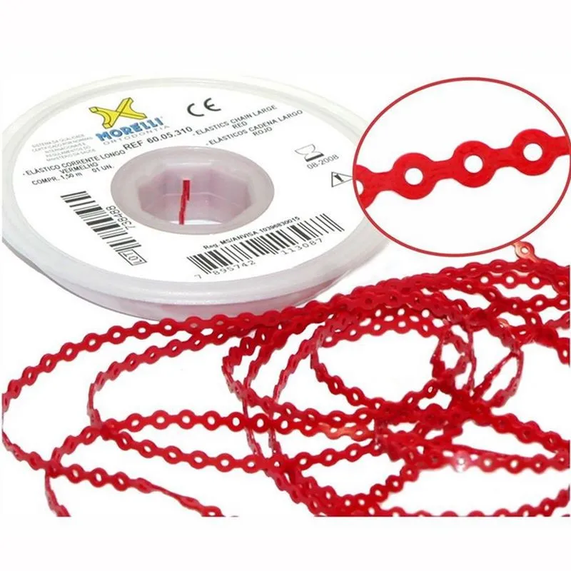 Elástico Corrente Longo 60.05.310 Vermelho - Morelli