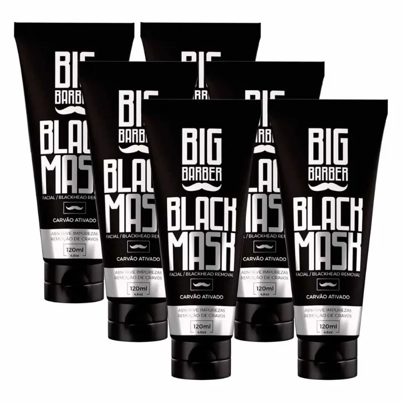 Kit 6x Removedor De Cravos Limpa Poros Black Mask Big Barber