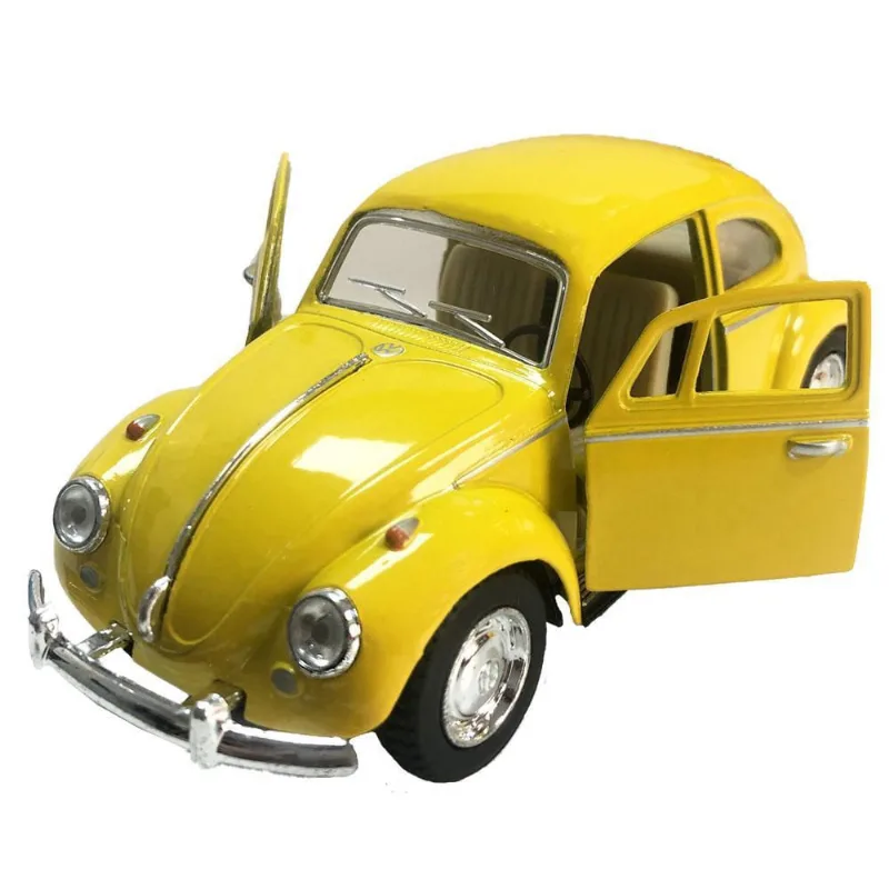 Carrinho Ferro Fusca Miniatura Amarelo