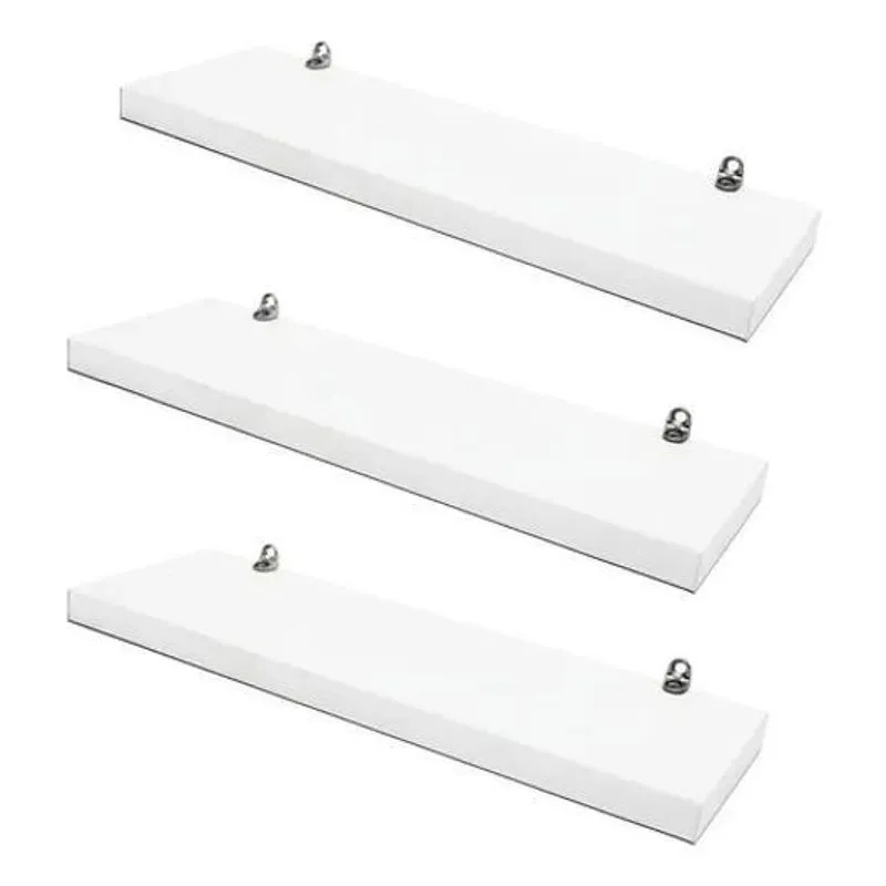 Prateleiras Porta Quadros Temperos Kit Com 3 X 30x10 Branco