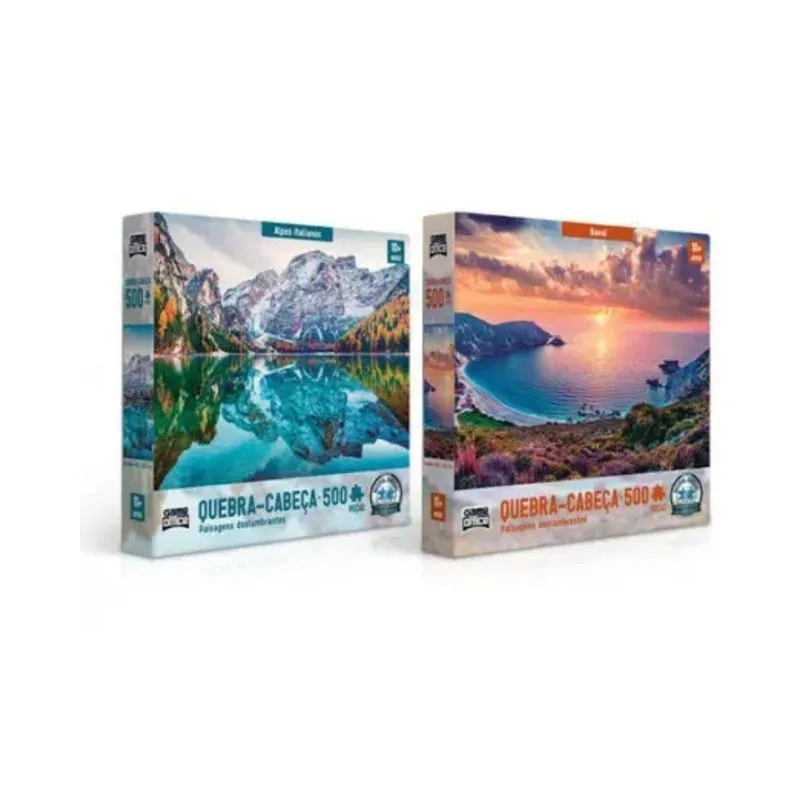 2 Quebra Cabeça 500 Peças Paisagens Deslumbrantes Toyster