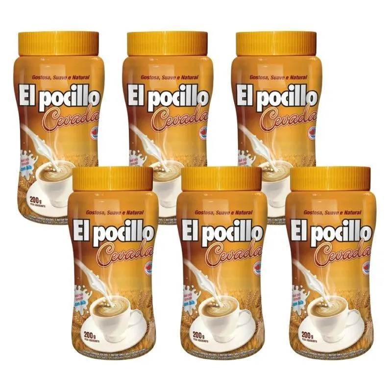Cevada Solúvel El Pocillo Pote 200g Sem Cafeína - 6 Unidades