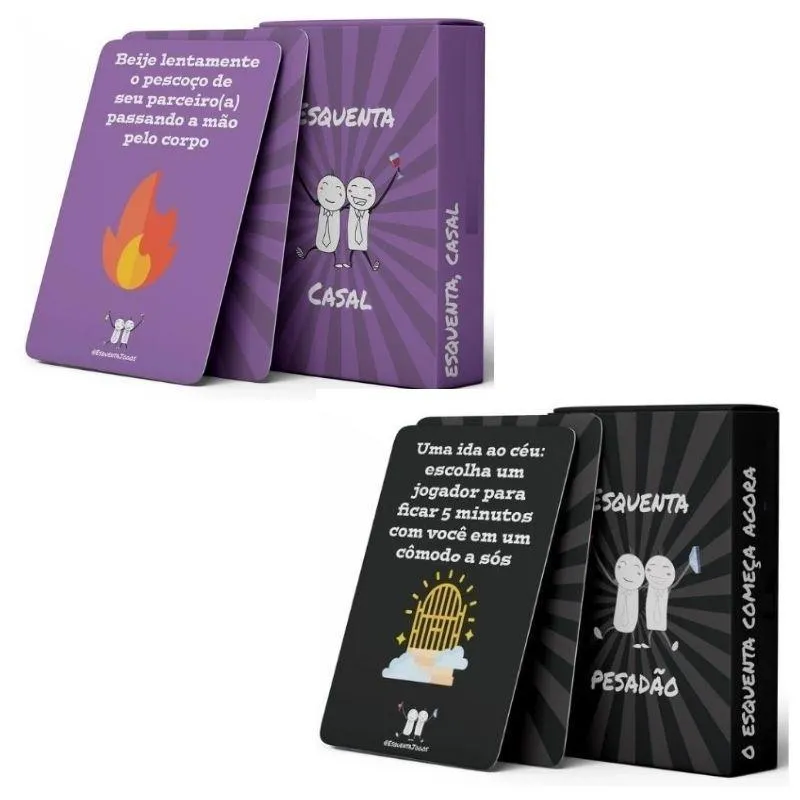 Kit 2 Jogos Adulto Esquenta Casal + Pesadão Baralho