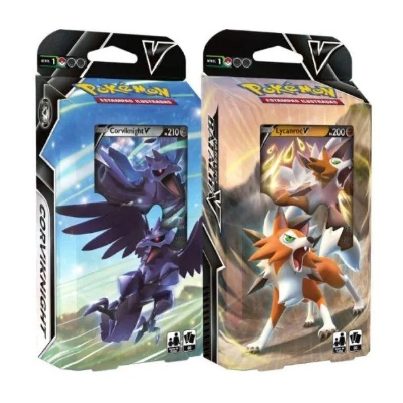 2 Deck Pokémon Baralho De Batalha V Lycanroc + Corviknight
