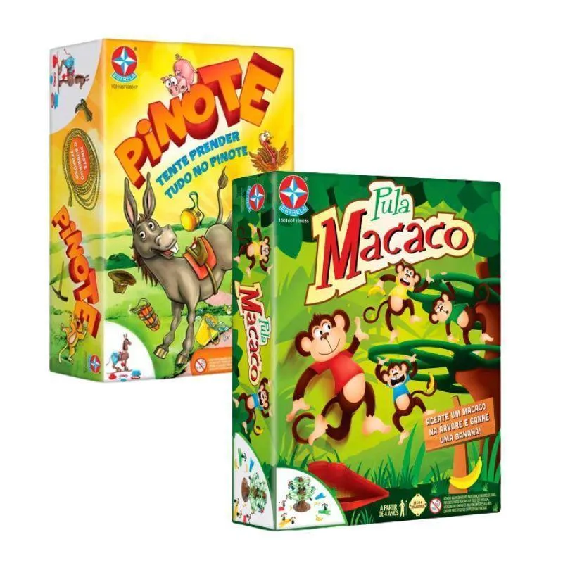 2 Jogos Brinquedos Estrela Pula Macaco + Pinote Estrela