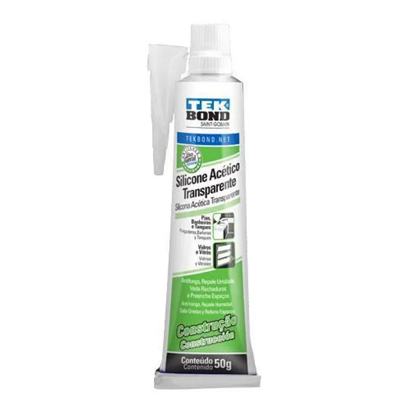 Silicone Transparente 50g Tekbond - Uso Geral - 2 Unidades