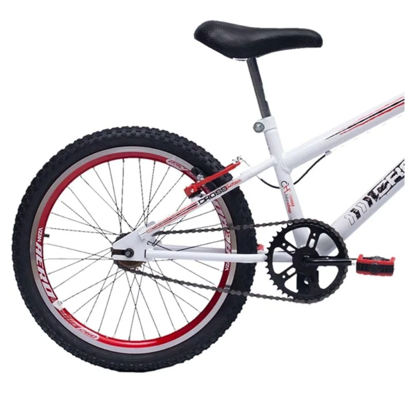 Bicicleta Aro 20 Aero Cross Infantil Bmx Freestyle - Varias Cores Cor Branco Com Vermelho