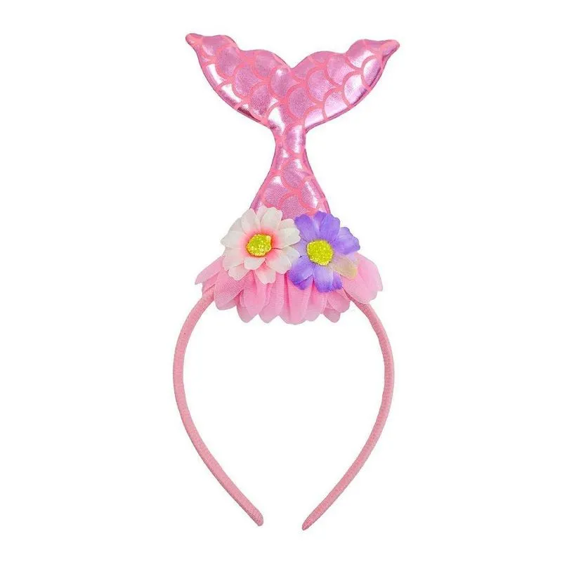 Tiara Arco Fantasia - Carnaval Halloween - Sereia Rosa