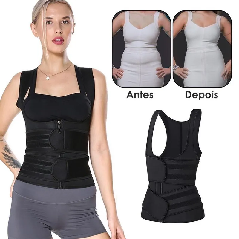 Cinta Modeladora Feminina Corpete Corselete Fecho Duplo