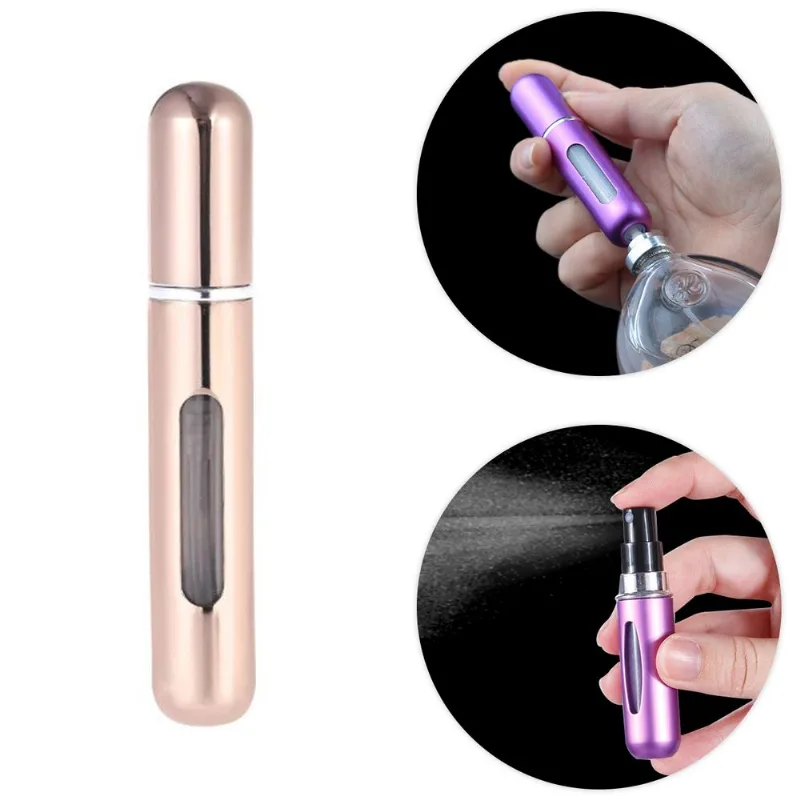 Mini Frasco Porta Perfume Recarregavel Viagem 8ml Cor:rose