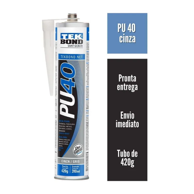 Silicone Pu 40 Tekbond Cinza