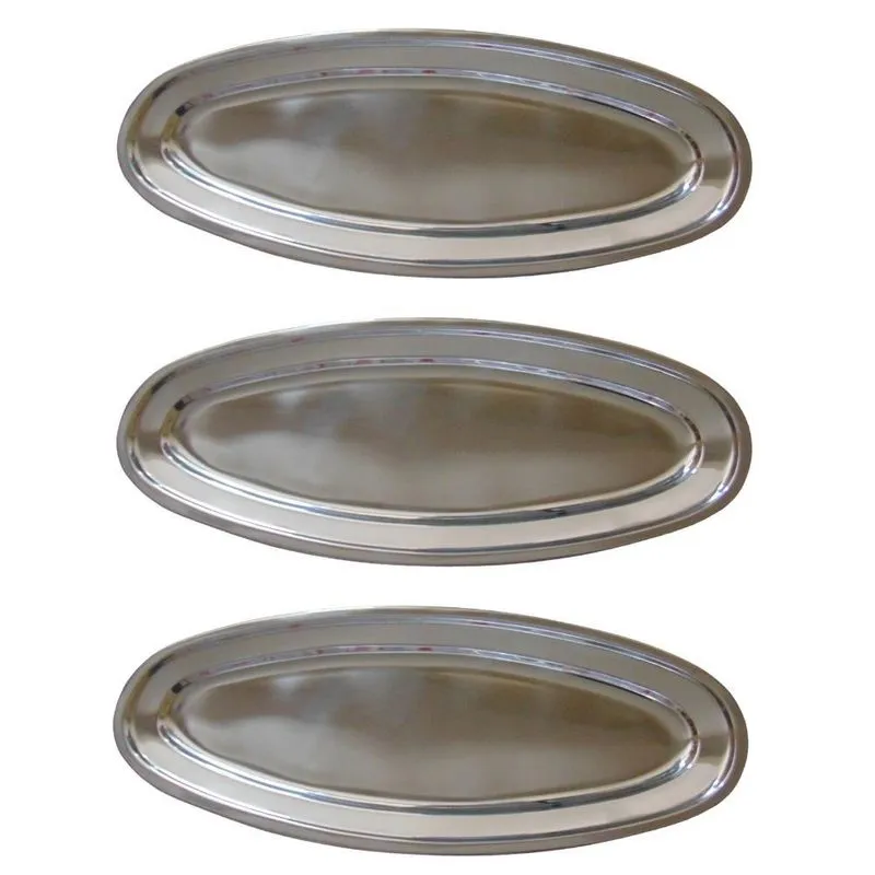 Kit 3 Travessa Oval Aço Inox Grande 60cm Salada Peixe Porção