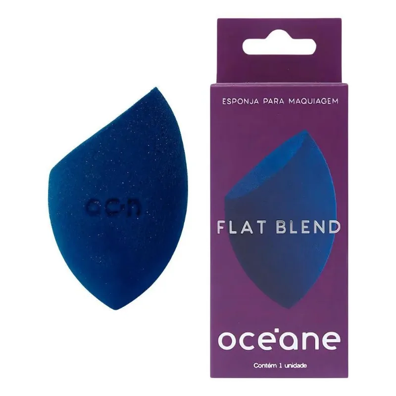 3x Esponja De Maquiagem - Flat Blend Azul Océane Tamanho Da