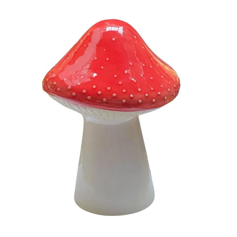 Enfeite cogumelo em ceramica md luiz salvador