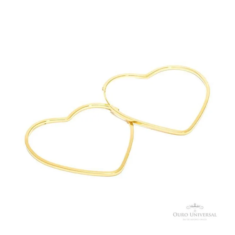 Argola Coração Ouro 18k/750 - 3,30g - 5cm - 2mm