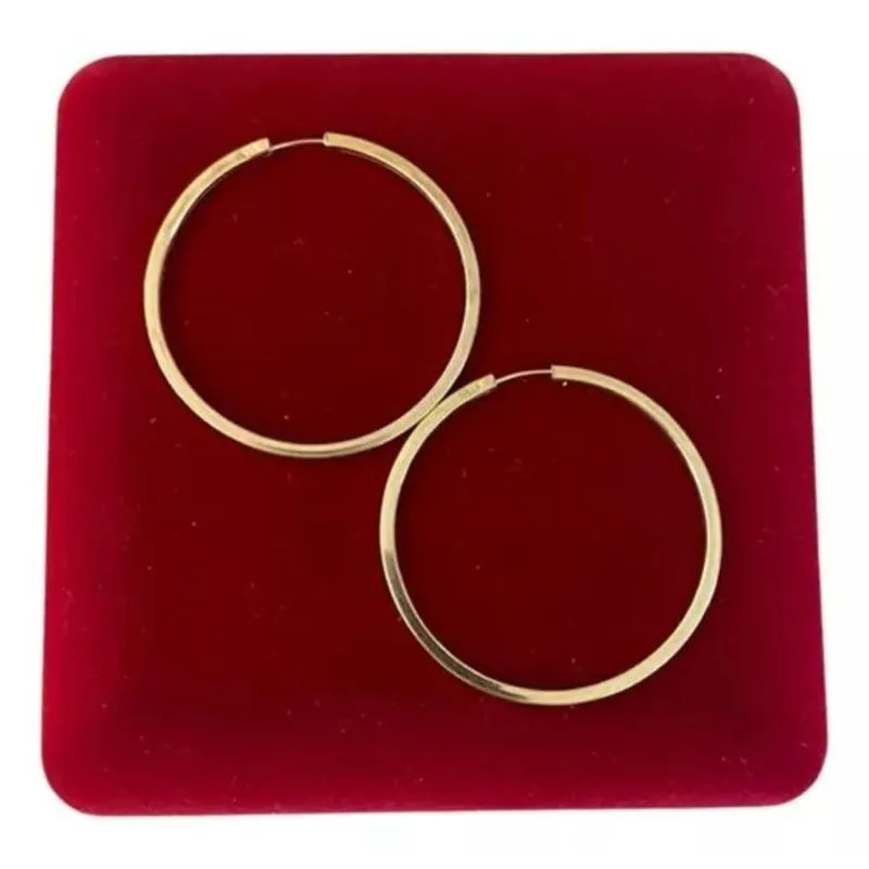 Argola Redonda Ouro 18k 750/ 3,5cm 1,75 Grama