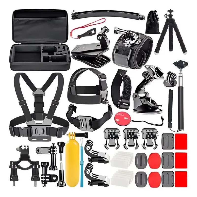 3x Kit Acessórios Aventura Compatível Gopro 12/13 Black 50pc