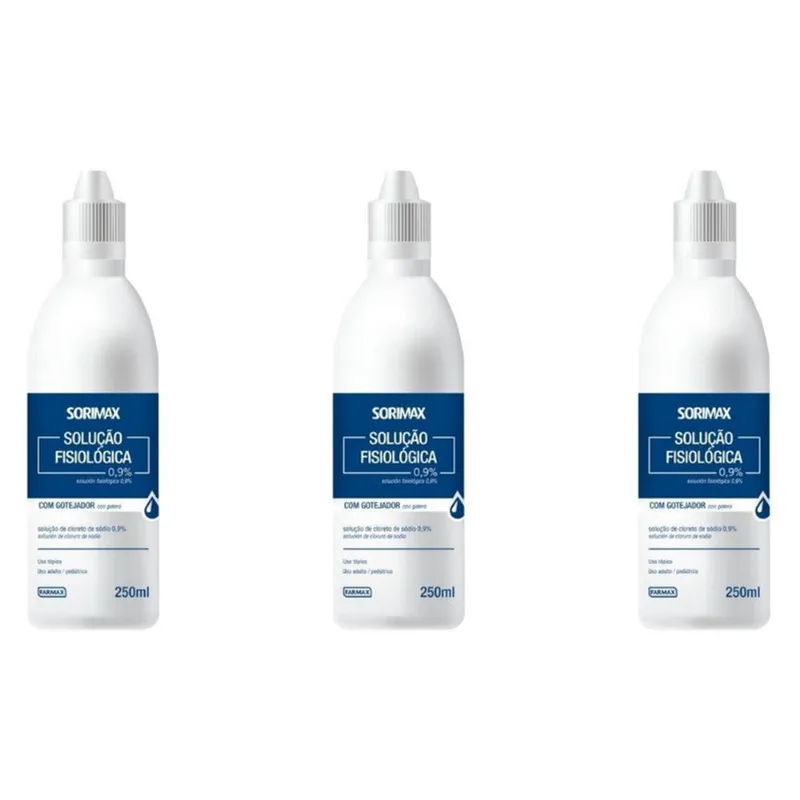 Soro Fisiológico 250Ml Farmax Com Tampa 3 Un