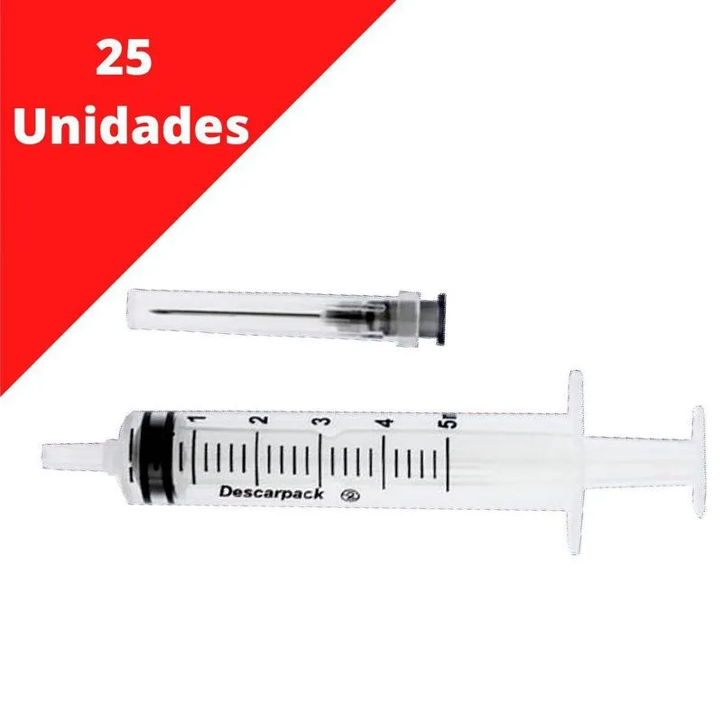 Seringa 05ml Descartável C/ag 25x7 Descarpack C/25 Un