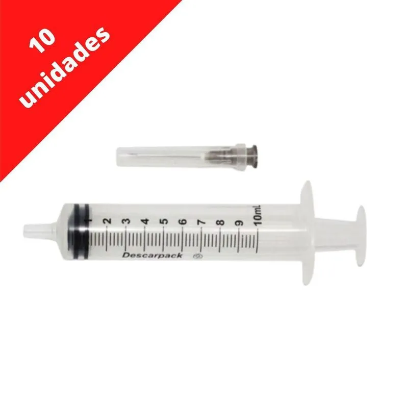 Seringa 10ml Descartável 25x7 C/ag Descarpack C/10 Un