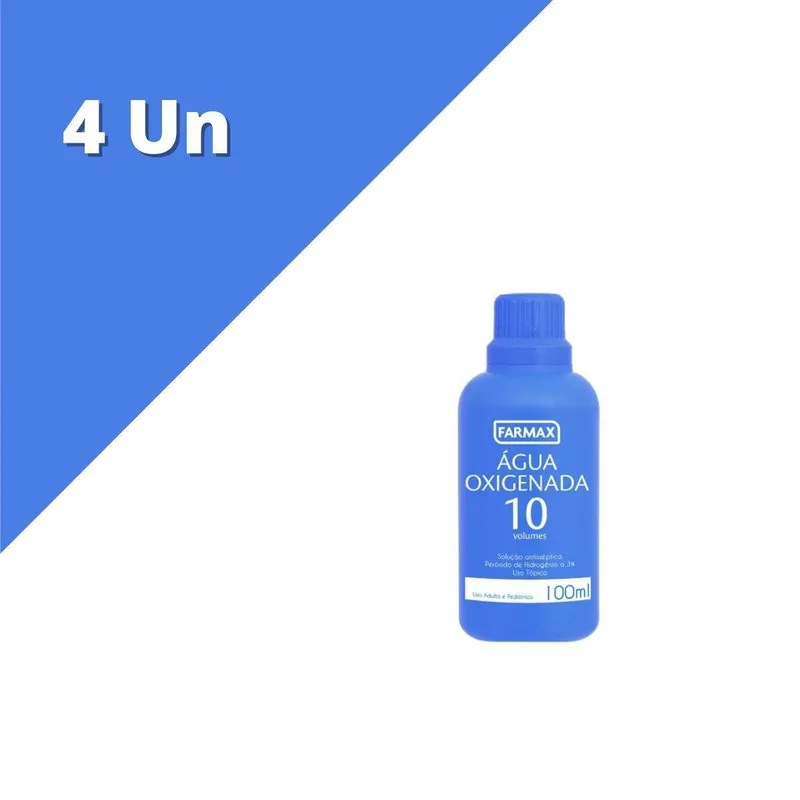 Agua Oxigenada 10Vl 100Ml Farmax Kit Com 4 Uni