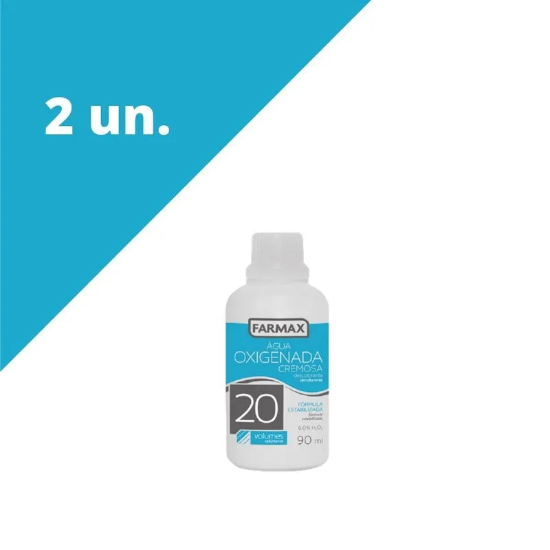 Agua Oxigenada 20vl 90ml Farmax Kit C/4 Unidades
