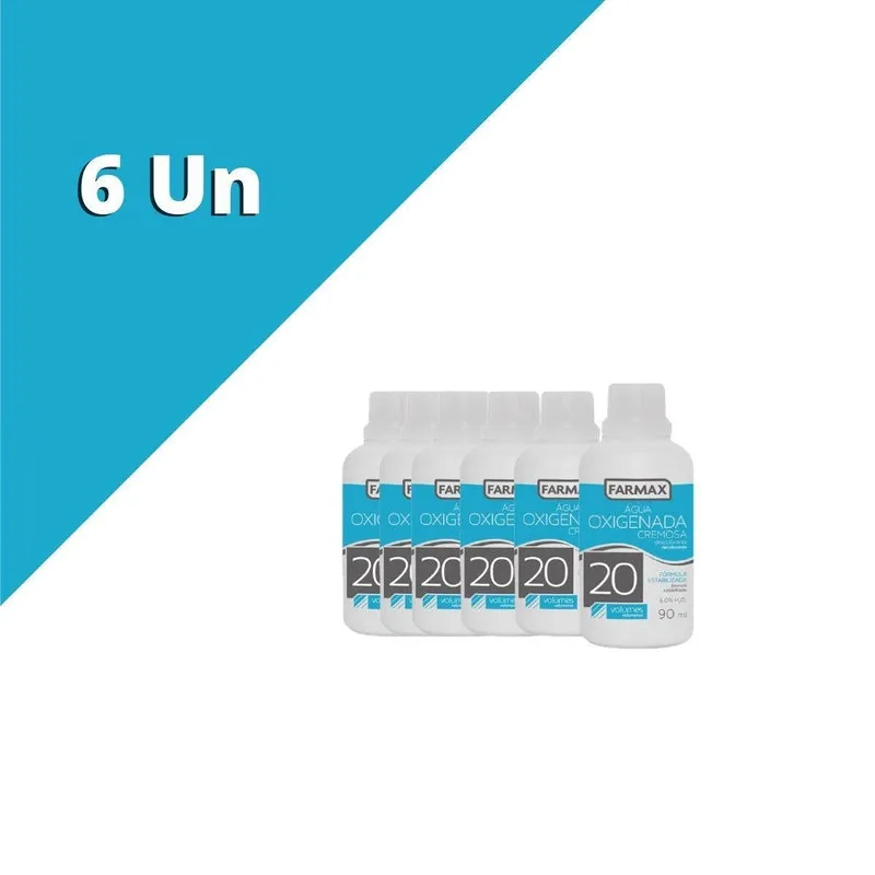 Agua Oxigenada 20vl 90ml Farmax Kit C/6 Unidades