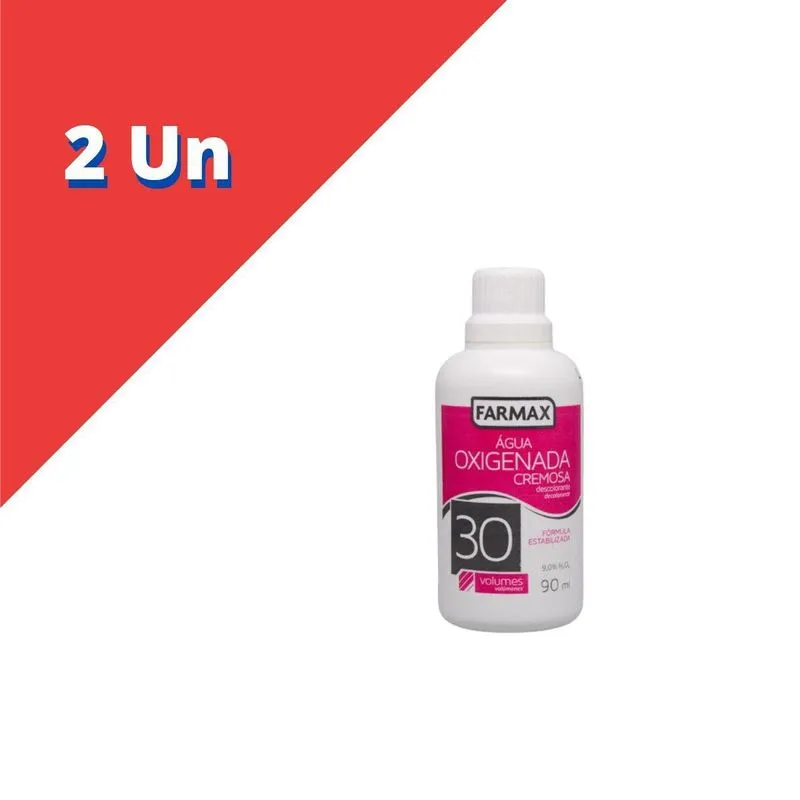 Agua Ox 30 Vol + Po Descolorante 50g Farmax Kit 2 Un