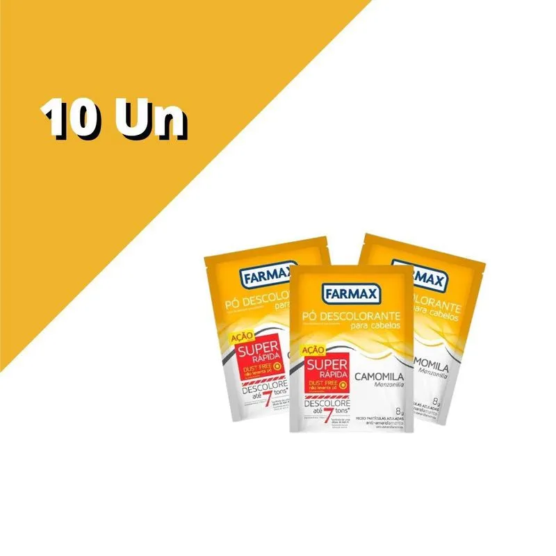 Po Descolorante Camomila 8g Farmax Kit Com 10 Un