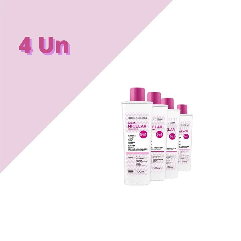 Agua Micelar Hidraderm 100ml Farmax Kit Com 4 Un