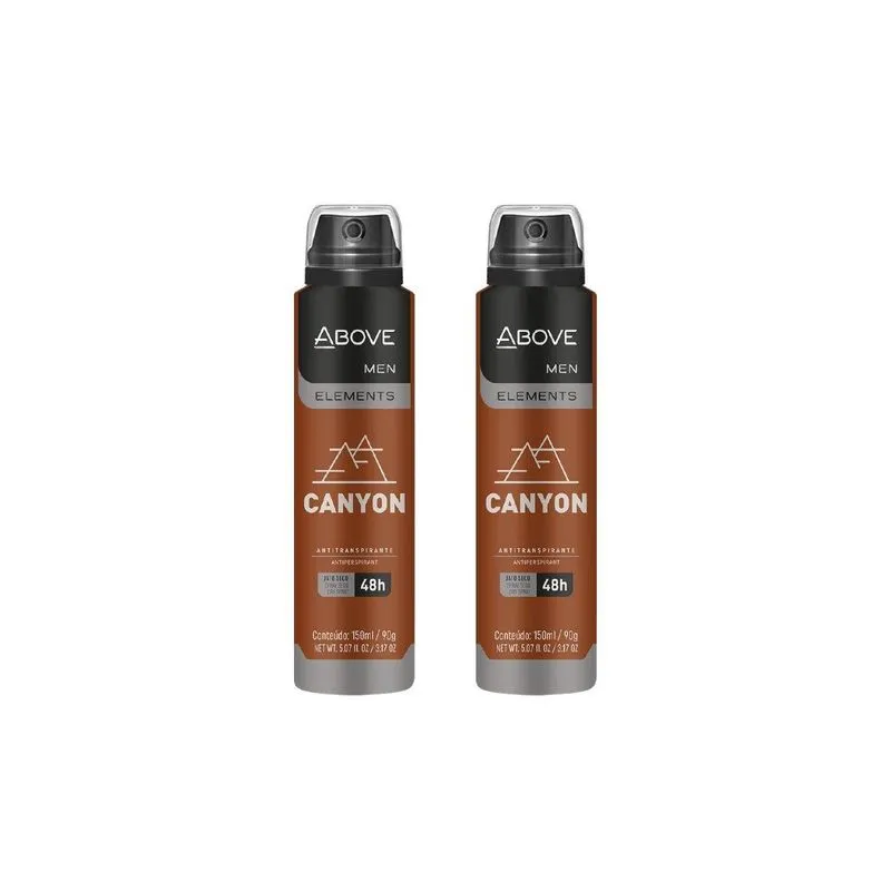 Kit 2 Desodorante Above Aerosol Masculino Canyon
