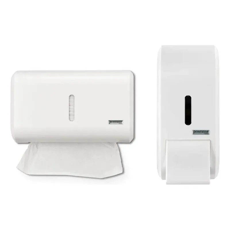 3x Saboneteira Reservatório 400ml + Dispenser Papel Toalha C