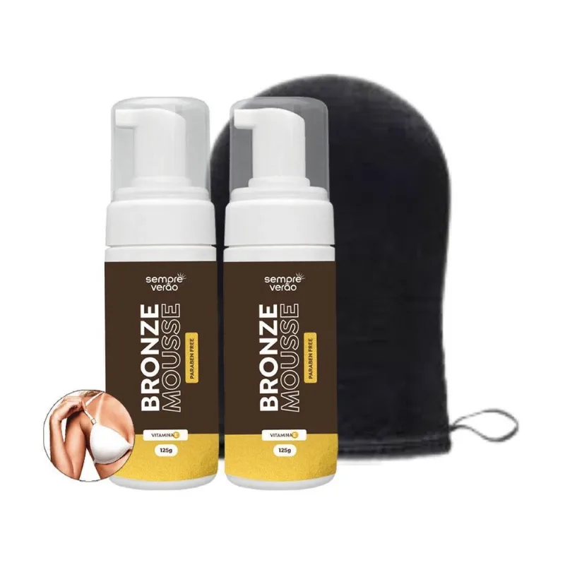 Kit 2 Autobronzeador Em Mousse + Luva Aplicadora Sempreverão