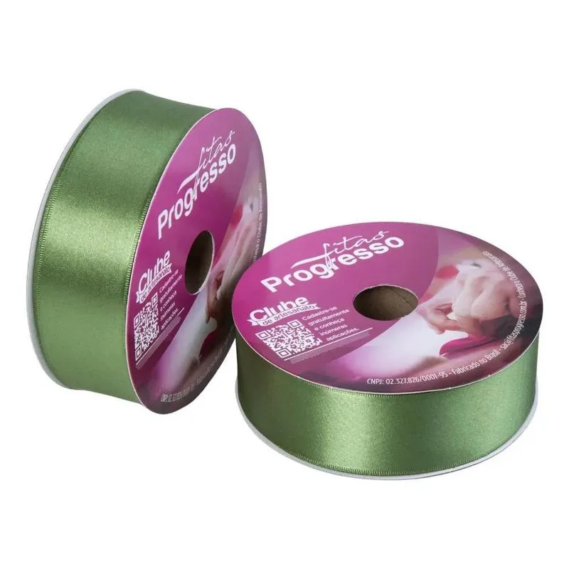 Fita De Cetim Progresso 38mm Rolo 50 Metros Cor