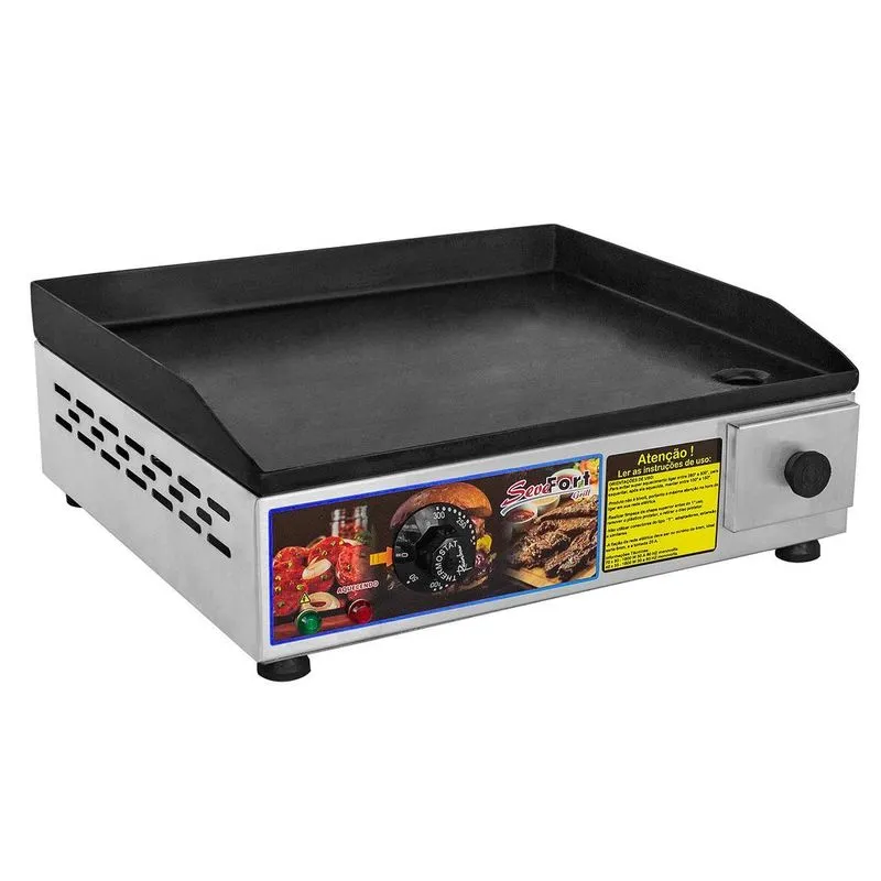 Chapa Elétrica De Lanches Inox Com Prensa 40x35 220v